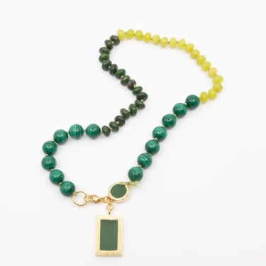 A. CARNEVALE PENDANT BEADED NECKLACE - GREEN