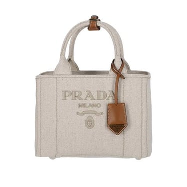 Prada Women Small Logo Tote Bag