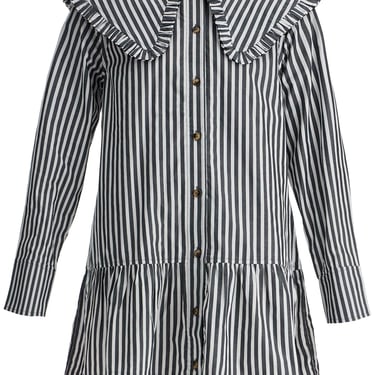 Ganni Big Collar Mini Shirt Dress Women