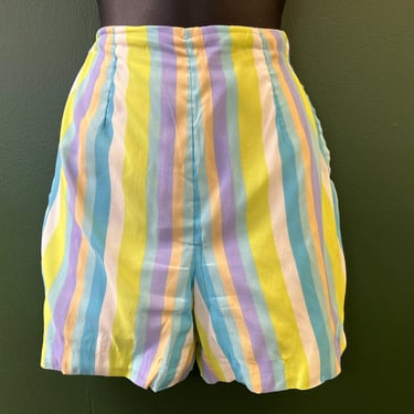 1960s striped Gidget shorts 1960s lime and aqua short pants small 