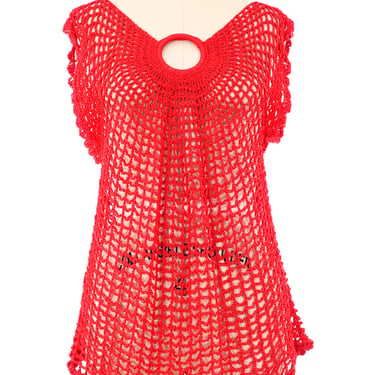 Red Hand Crochet Top | Siren Vintage - Los Angeles, CA | ATTIC