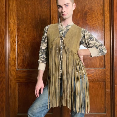 Late 60s / Early 70s Suede long fringe vest 