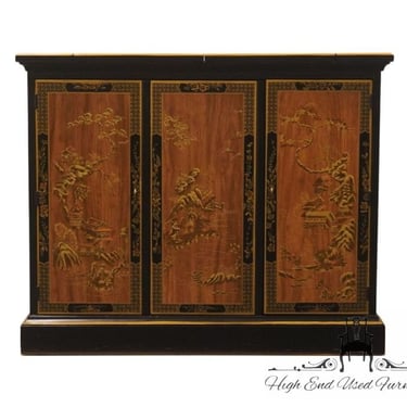 DREXEL HERITAGE Et Cetera Collection Black Painted Asian Chinoiserie 54" Flip-Top Buffet Server 