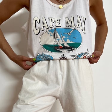 Vintage White 'Cape May - New Jersey' Cotton Tank Top