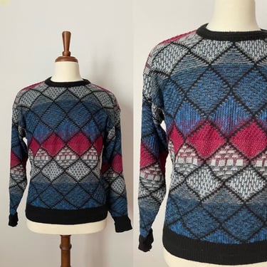 Vintage Expressions International / Pull Over / 1980s / Geometric / Unisex / FREE SHIPPING 