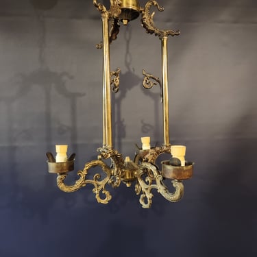 Vintage Brass 3 Arm Pendant Light 13 x 31