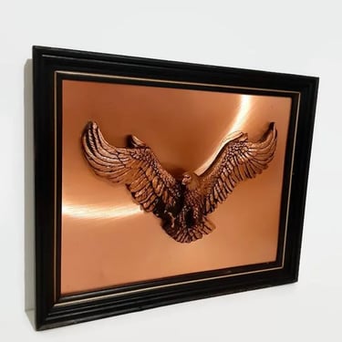 Vintage Copper Eagle In Flight Wall Decor - South West Americana