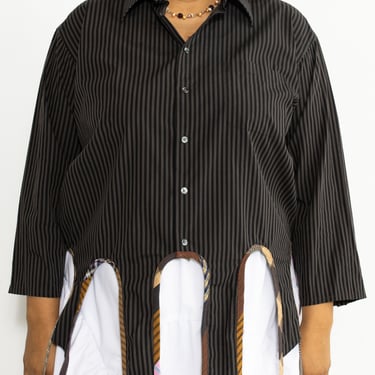 Tiberi - Black Striped Reworked Star Shirt (1X)