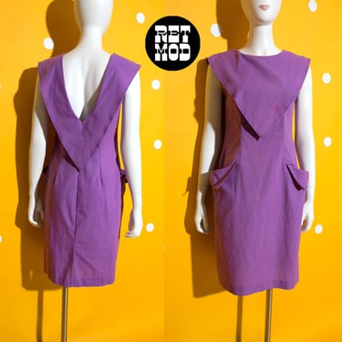 Atomic Vibes Vintage 80s Purple Statement Dress 