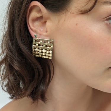 Vintage Statement Gold Woven Earrings