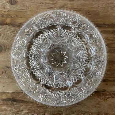 Glass Deviled Egg Plate, Vintage Clear Cut Glass Relish & Egg Tray 