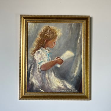 Marie Linnell Oil Portrait Painting of a Child 