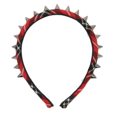 Alessandra Rich Tartan Headband With Spike Women