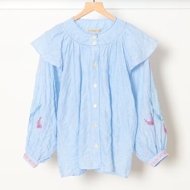 Amazigh Blouse Blue Stripe