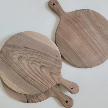 Round Walnut Wood Cut + Serve Board