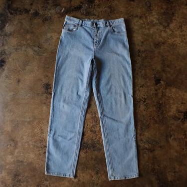 Vintage Ralph Lauren Denim / High Waist Light Wash Jeans / Size 14 Petite 