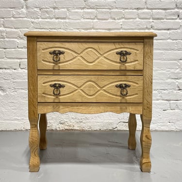 Mid Century Modern White Oak Entryway CABINET & MIRROR SET | Attributed to Henning Kjaernulf | Vintage Foyer Console + Wall Mirror 