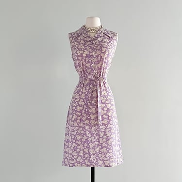 Soft & Sweet Purple Daisy Print Shift Dress  / Sz M