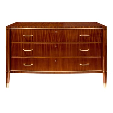 De Coene Elegant Chest of Drawers with Artisan Brass Trim and Sabots 1940s