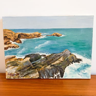 Ocean Landscape Painting Framed Wall Art Unframed 1991 by M pattares 