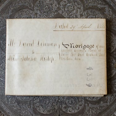 Antique Rare British Small Indenture of Mortgage Agreement Deed Red Blue Wax Pendant Seal Dated April 29, 1833 