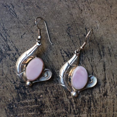 Southwest Pink EARRINGS / Vintage Costume Jewelry / Vintage Alpaca Earrings 