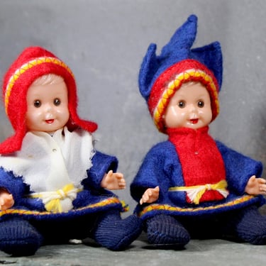 Set of 2 Vintage Sami Folk Doll Ornaments from Norway, Sweden Finland - Scandinavian Small Dolls/Ornaments | FREE SHIPPING 