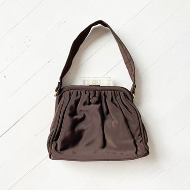 1940s Brown Bag with Lucite Clasp 