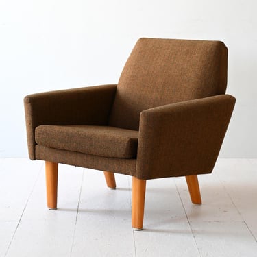 Vintage Scandinavian Armchair – 1960s Swedish Chair with Original Fabric 