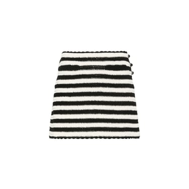 Celine Striped Crochet Mini Skirt Women