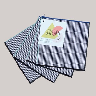 Retro Gingham Cocktail Napkin Set