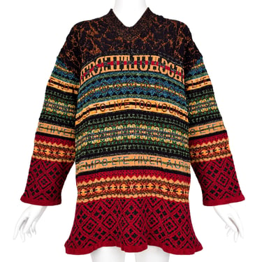 Jean Paul Gaultier Vintage AW 1995 Men's Multicolor Lurex 'Too Wild To Live Too Young To Die' Sweater