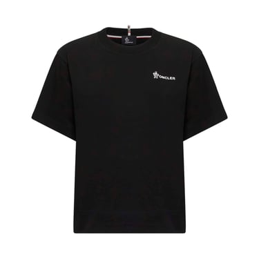 Moncler Grenoble Women Black Cotton Logo T-Shirt
