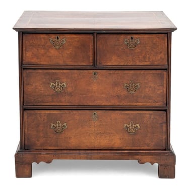 George II Walnut & Feather-Banded Chest of Drawers