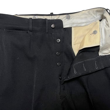 Vintage 1930s/1940s Wool Gabardine BUTTON-FLY Trousers / Pants ~ 30.5 Waist ~ Work Wear ~ size 30/31 