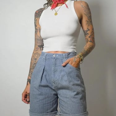 1980's Hickory Stripe Jean Shorts