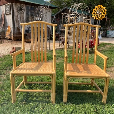 Pair of Vintage Rattan Armchairs