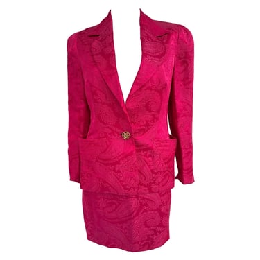 Versace Hot Pink Brocade Skirt Set