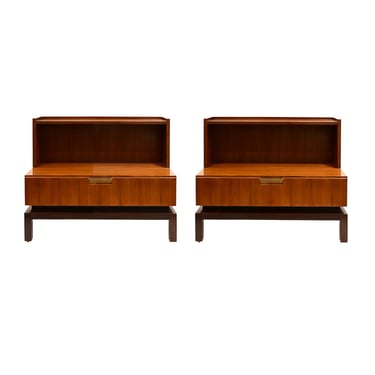 De Coene Pair of Beautifully Tailored Bedside Tables  1960's
