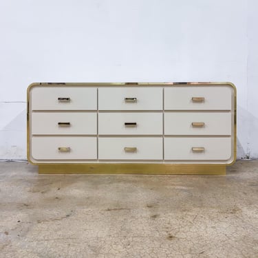 Creme Laminate + Gold Waterfall Dresser *MESSAGE US for shipping quote* 