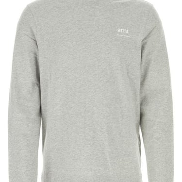 Ami Unisex Melange Grey Cotton T-Shirt
