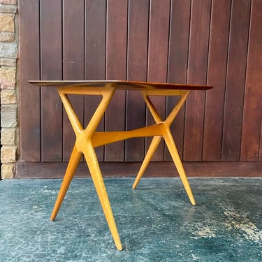Mid-Century Side Table Sculptural Vintage Petite High End Table 