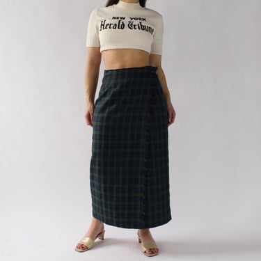 Vintage Plaid Wrap Skirt - W27