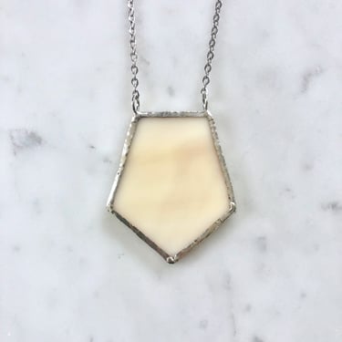 Stained Glass Necklace | Stained Glass Jewelry | Stained Glass | Geometric Necklace | Minimalist Necklace | Vintage Necklace | Vintage Glass 
