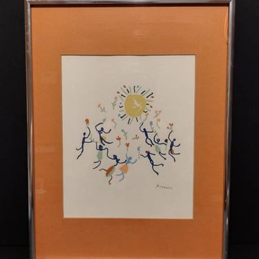 Vintage Pablo Picasso Serigraph "Homage to the Sun" 12x16 