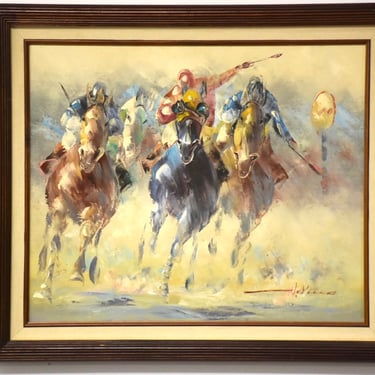 Oil on Canvas Impressionist Polo Painting 