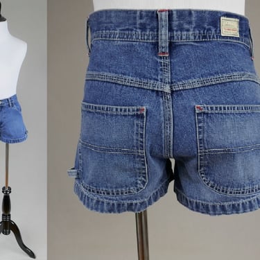 Y2K Old Navy Jean Shorts - 28 Low Rise waist - Carpenter Loop - Cotton Denim - Vintage 2001 