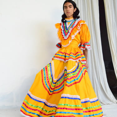 Vintage Dress. Mexican Set. Jalisco Dance Set 