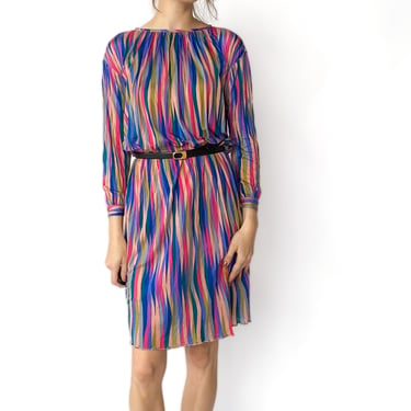 1980s Missoni Multicolored Stripe Dress, sz. L-4XL