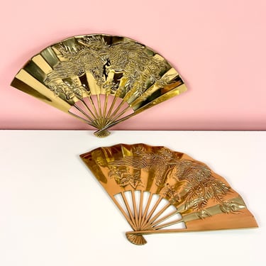 Solid Brass Fan Wall Hanging (Two Available, Sold Separately) 